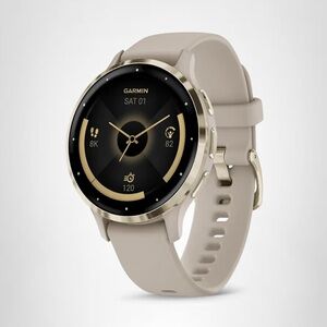 Garmin Venu 35, Soft Gold, 1.2-Inch Smart Watch, French Gray Case